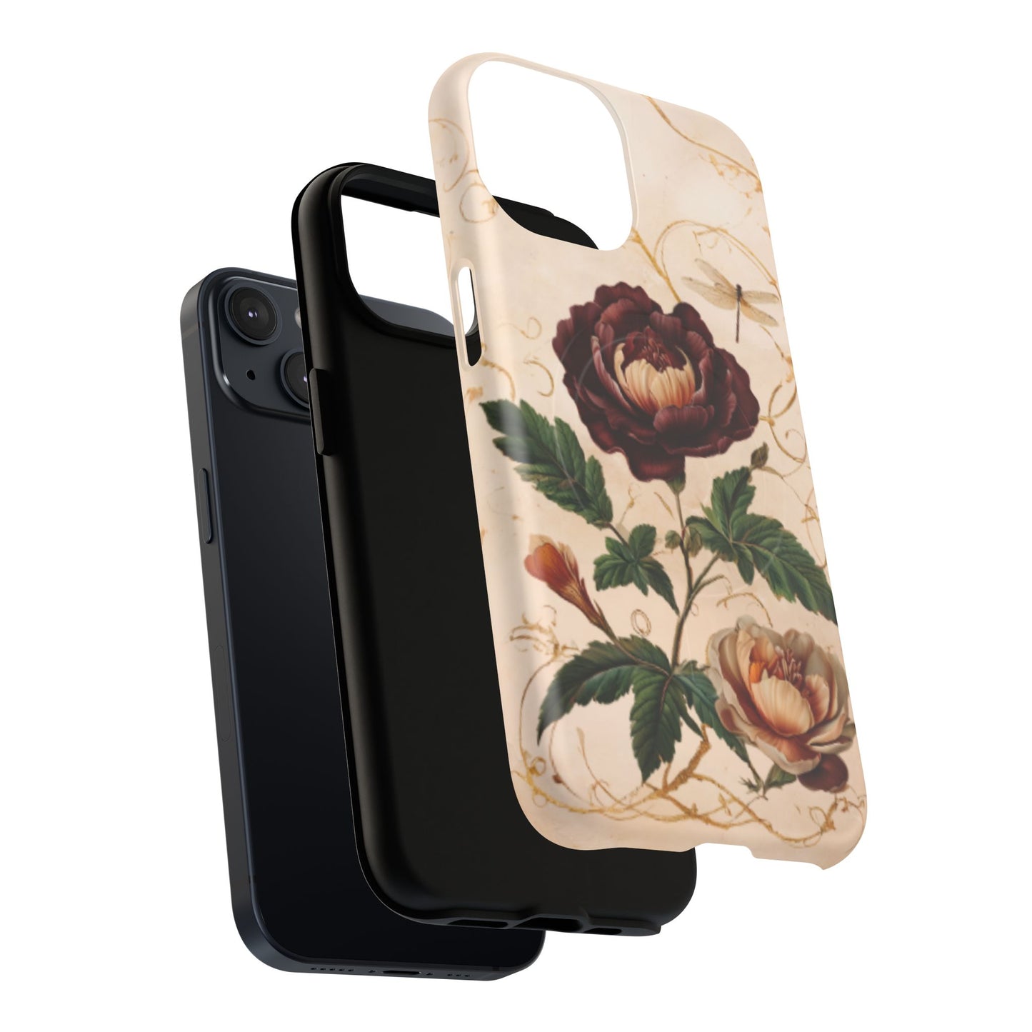 Vintage Burgundy Rose iPhone MagSafe Case