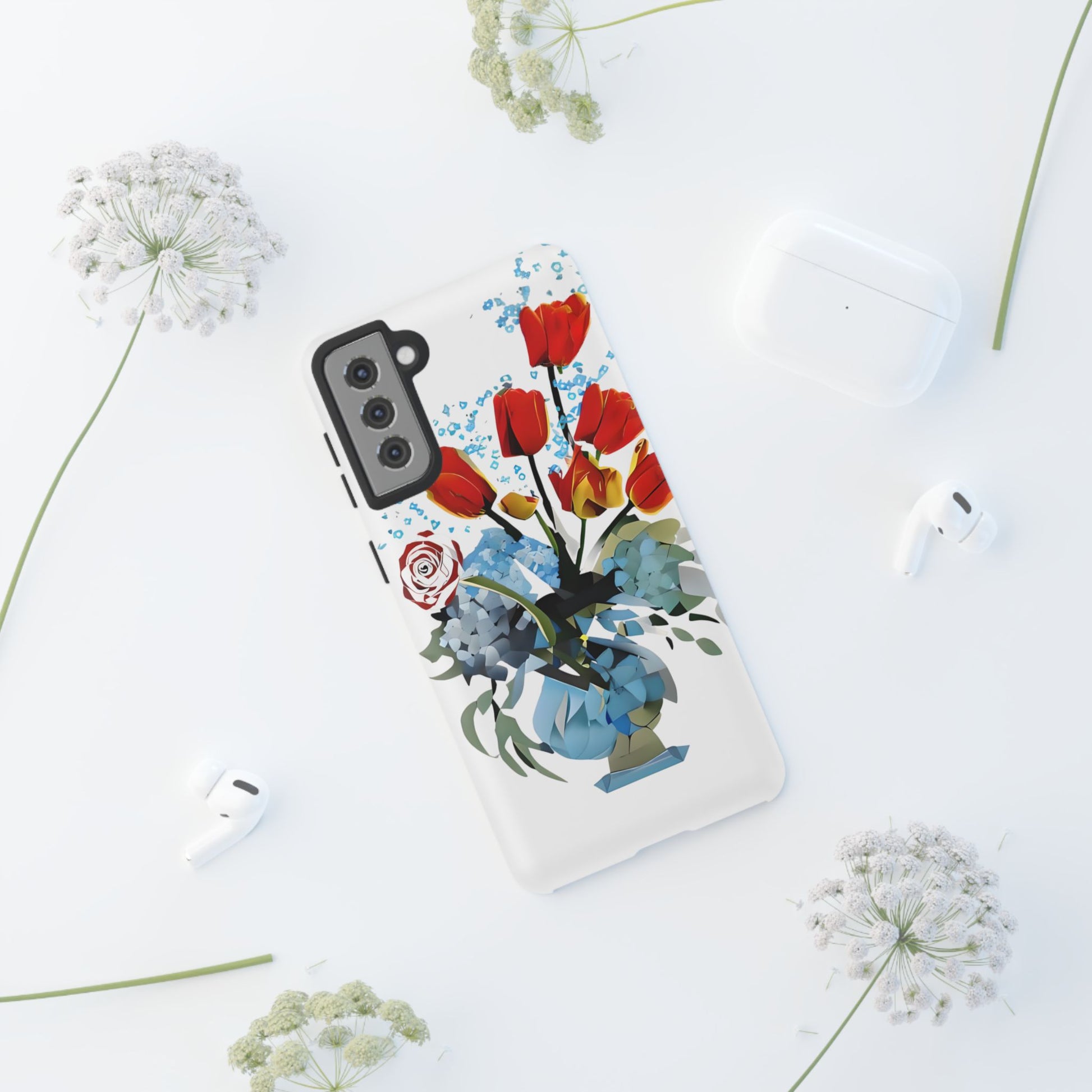 Bouquet Brilliance - Artistic Floral Samsung S21 Plus Phone Case - Vibrant Tulip, Rose & Hydrangea Design