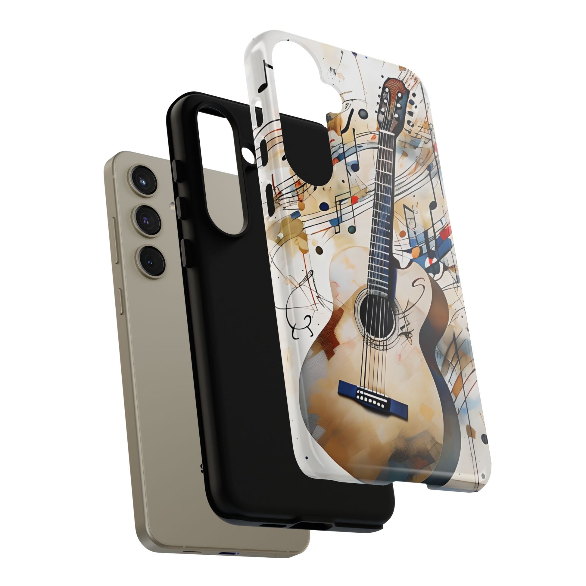 Strum and Flow Acoustic Guitar Art Tough Case for Samsung Galaxy S24 Plus - Shockproof Phone Cover