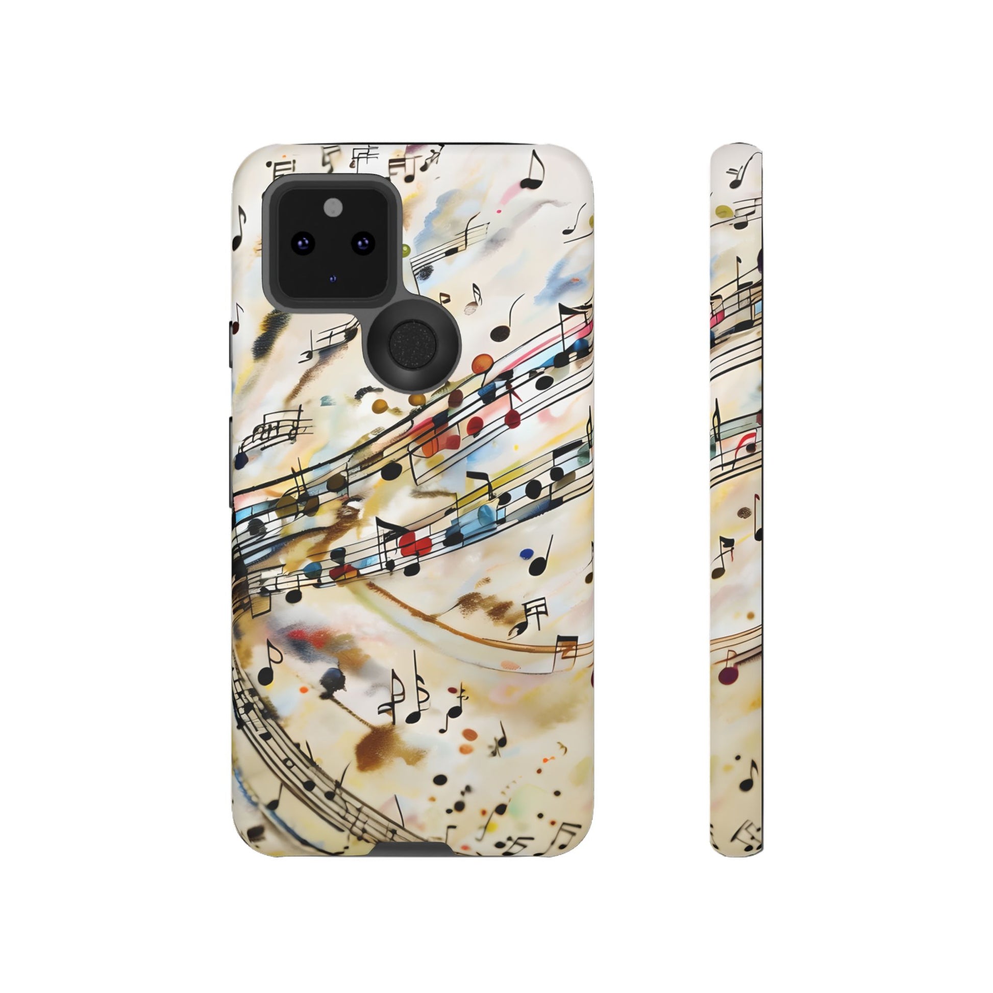 Melodic Flow Abstract Music Notes Tough Case for Google Pixel 5 5G - Shockproof Phone Cover