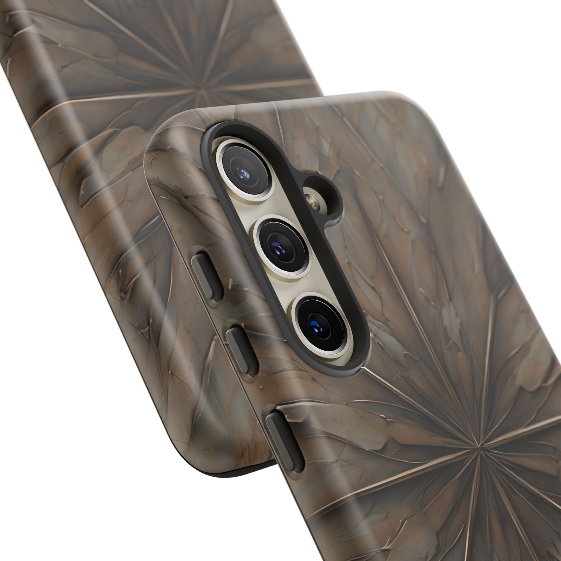 Earthstone Mandala - Kaleidoscope Collection Artistic Taupe Burst - Samsung Galaxy S24 Tough Phone Case