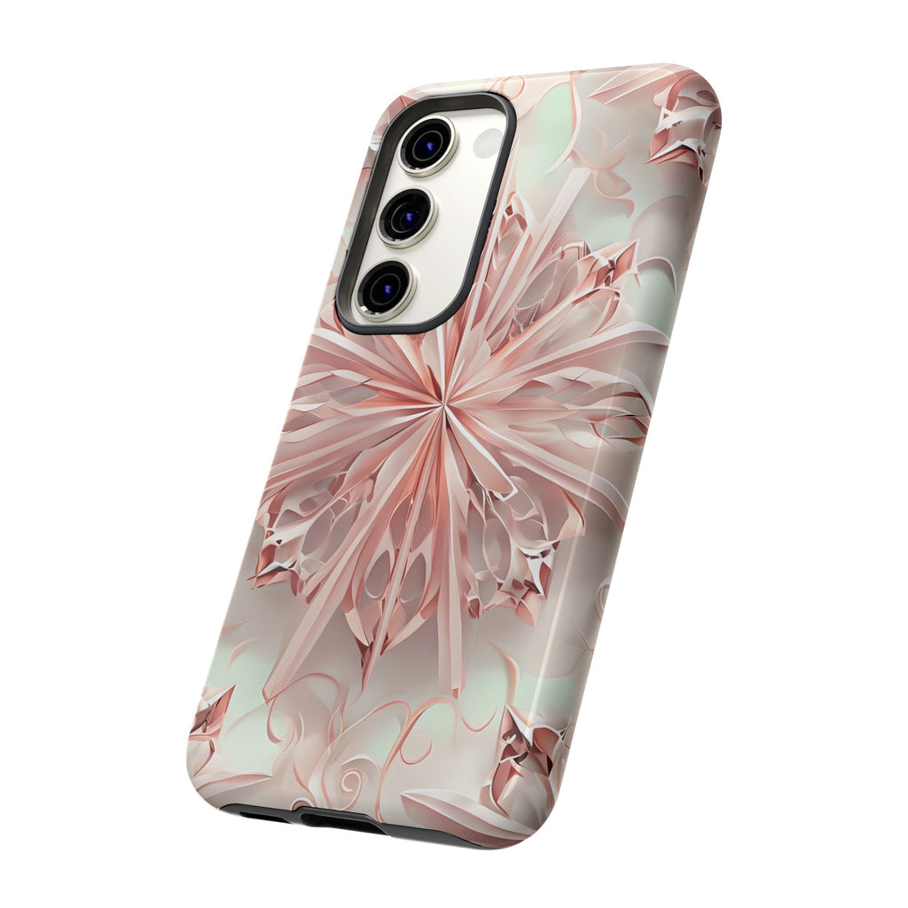 Blush Frost from our Kaleidoscope Collection - Samsung Galaxy S23 tough case - Soft Pink Geometric Floral Design