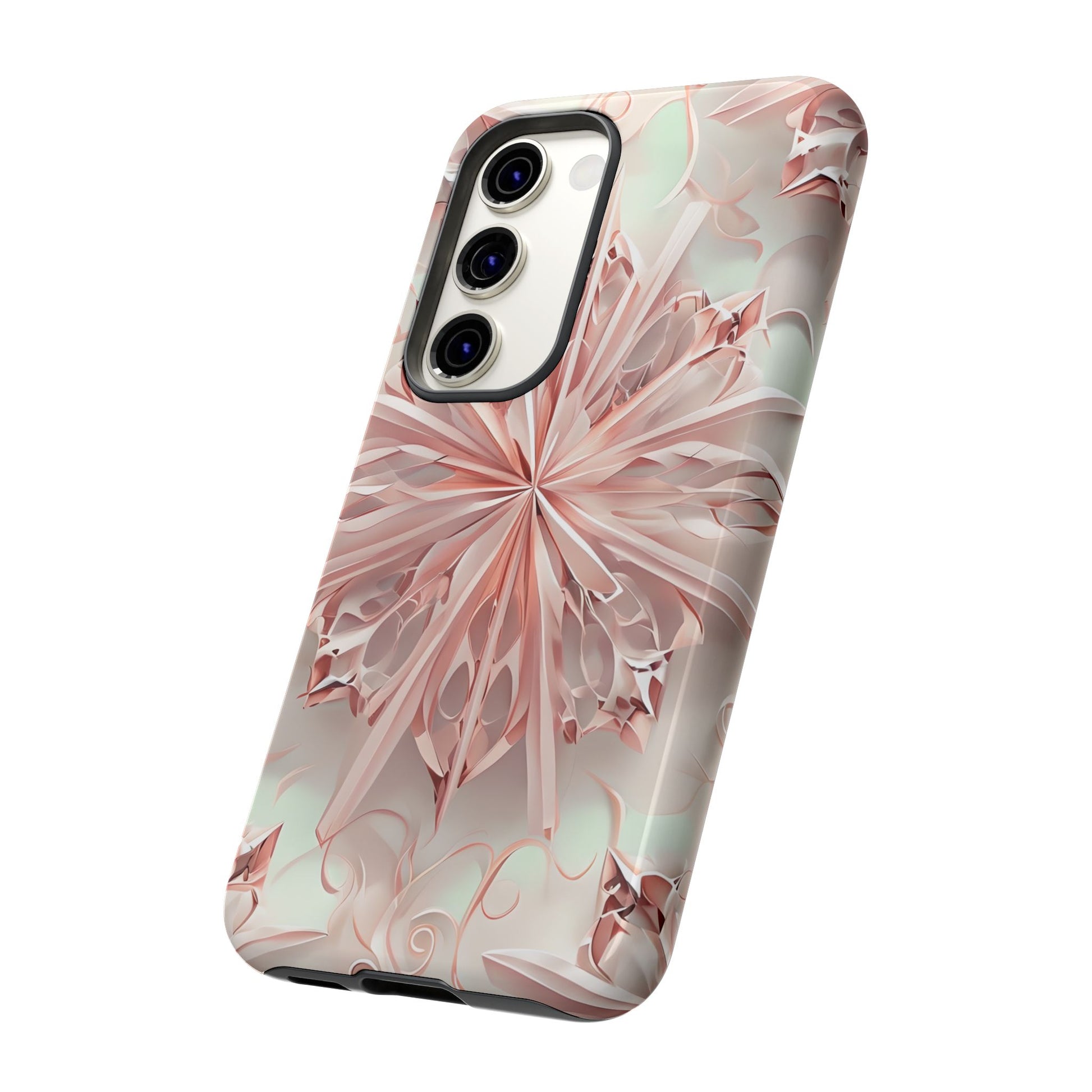 Blush Frost from our Kaleidoscope Collection - Samsung Galaxy S23 tough case - Soft Pink Geometric Floral Design