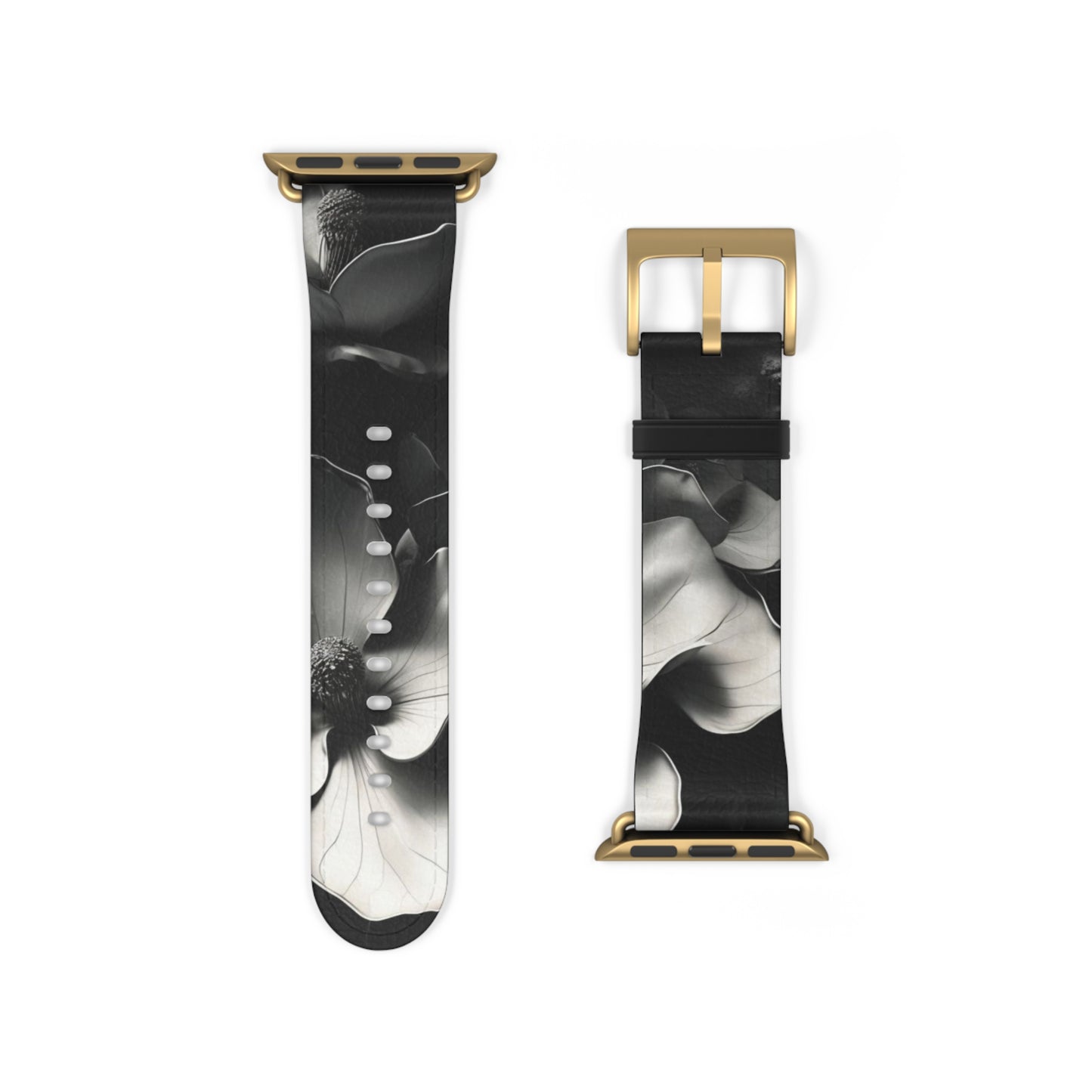 Monochrome Magnolia Apple Watch Band Strap - Timeless Design for your Timepiece