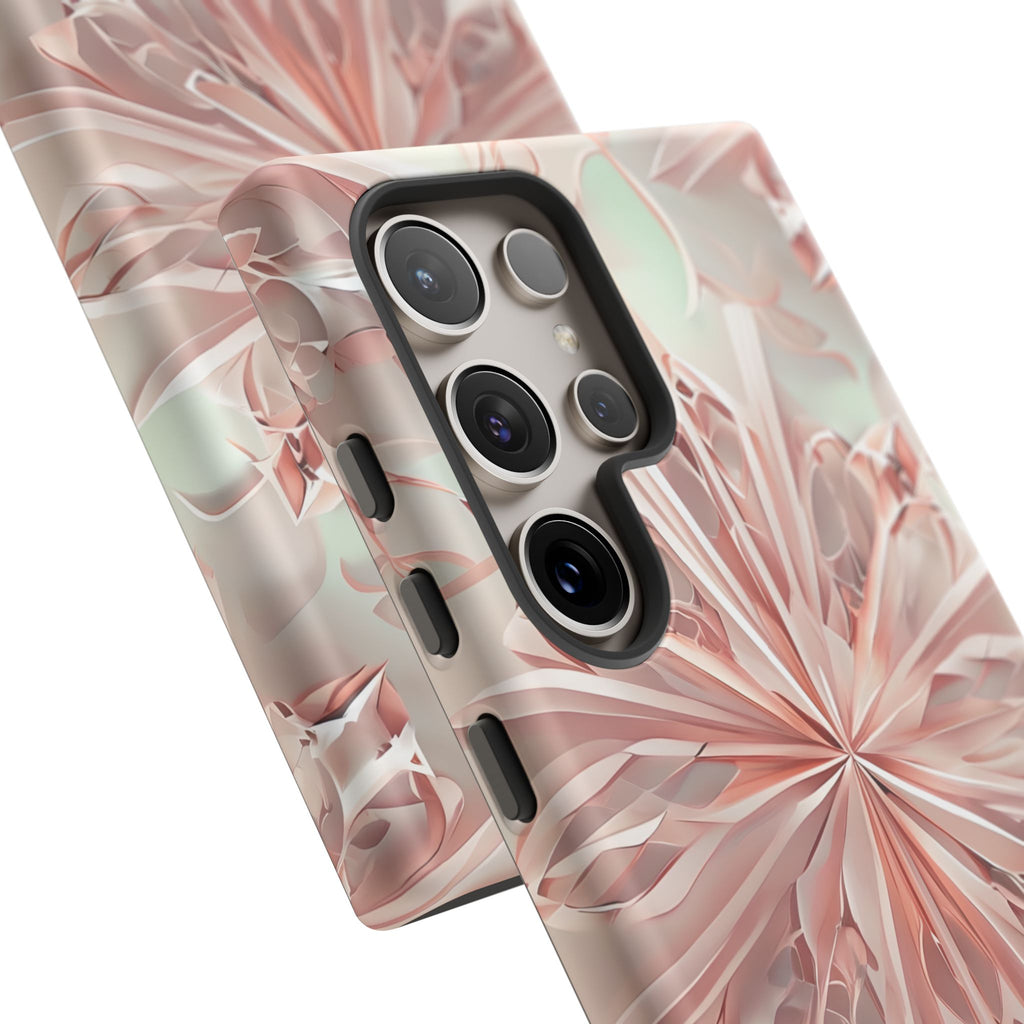 Blush Frost from our Kaleidoscope Collection - Samsung Galaxy S24 Ultra tough case - Soft Pink Geometric Floral Design