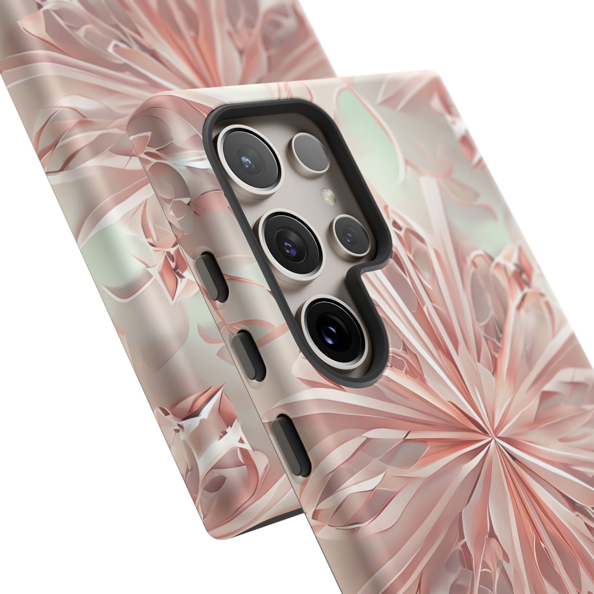 Blush Frost from our Kaleidoscope Collection - Samsung Galaxy S24 Ultra tough case - Soft Pink Geometric Floral Design