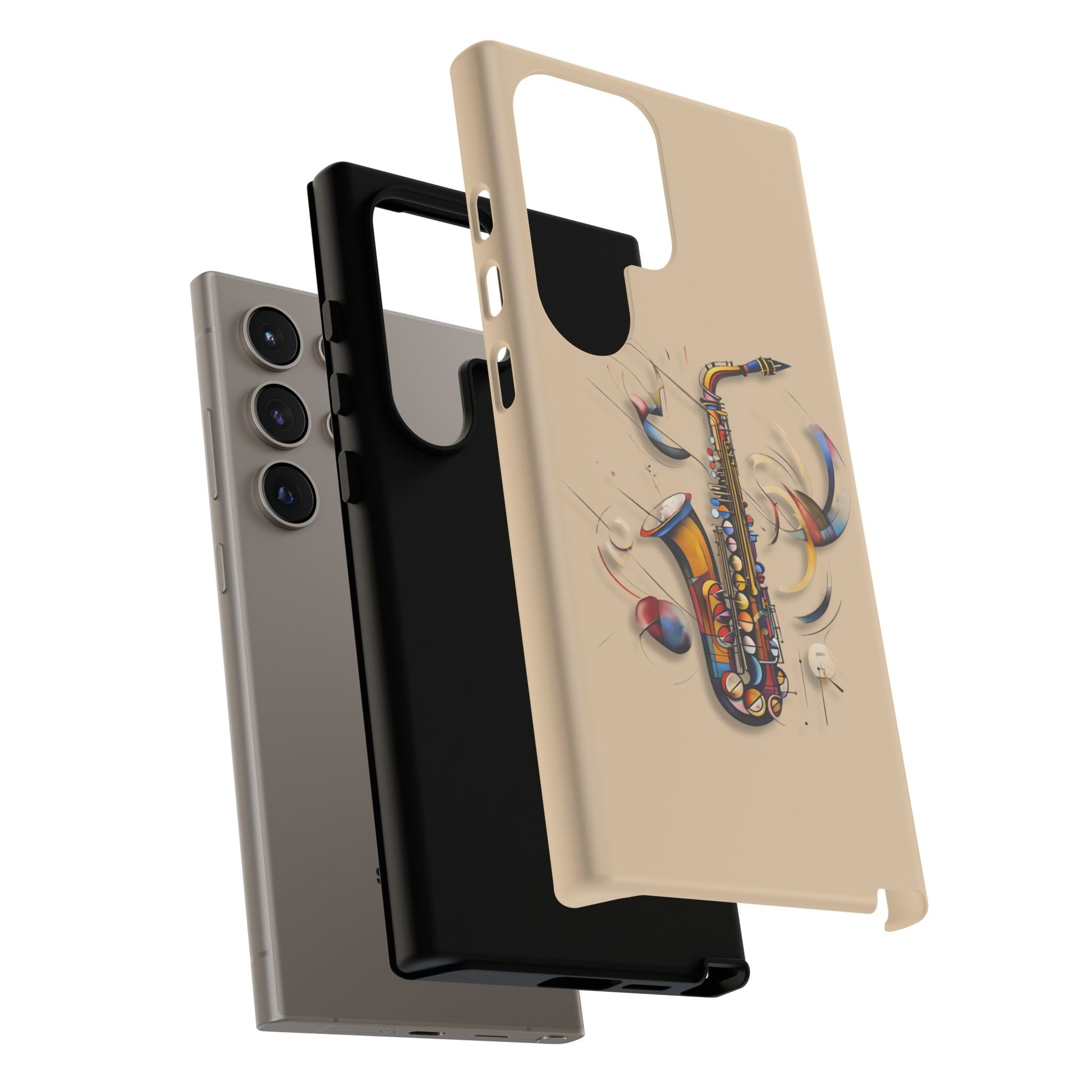 Brass Rhapsody Artistic Saxophone Music Tough Case for Samsung Galaxy S24 Ultra - Shockproof Phone Cover
