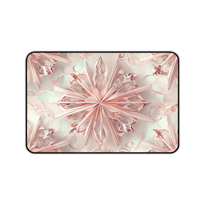 Blush Frost Designer Desk Mat - Premium Office Desk Pad, 3 Sizes Available, Artistic Workspace Protection