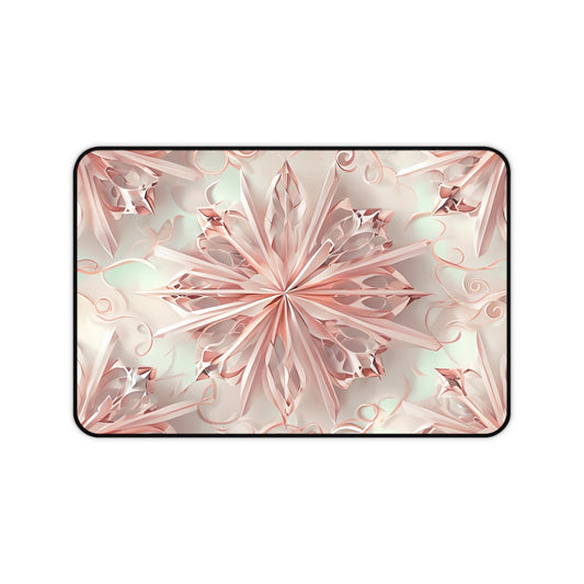 Blush Frost Designer Desk Mat - Premium Office Desk Pad, 3 Sizes Available, Artistic Workspace Protection