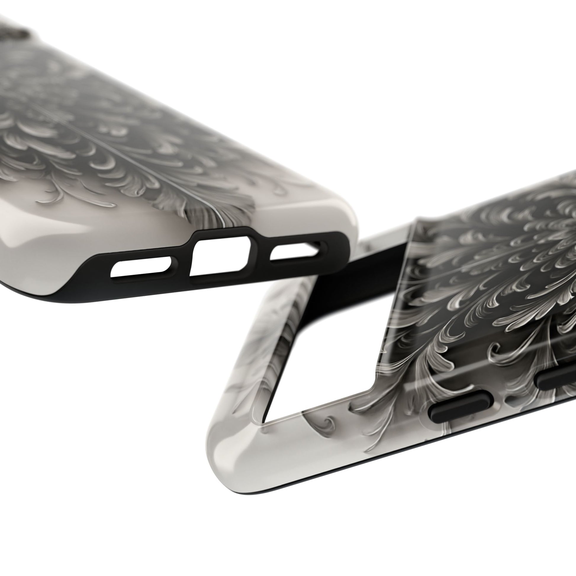 Obsidian Bloom - Elegant Black & White Google Pixel 8 Tough Phone Case - Intricate Mandala Flower Design