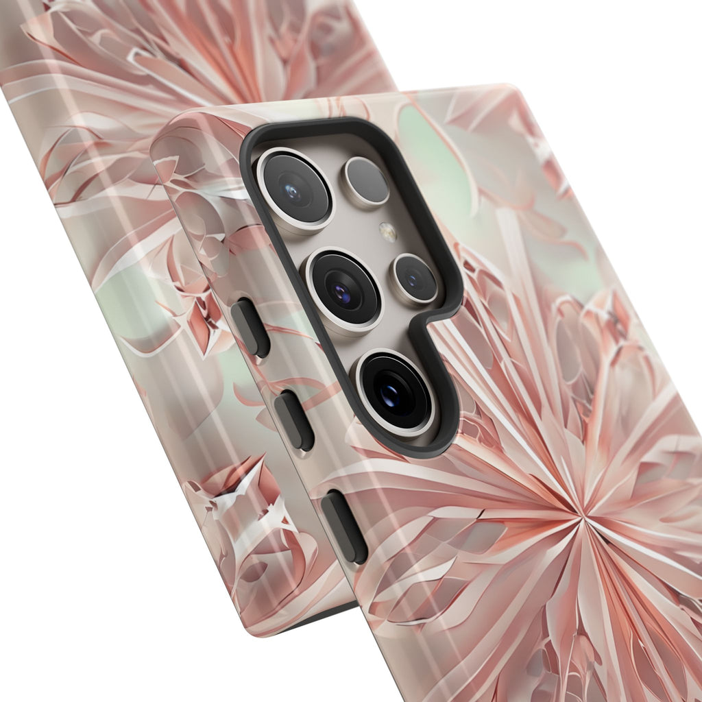 Blush Frost from our Kaleidoscope Collection - Samsung Galaxy S24 Ultra tough case - Soft Pink Geometric Floral Design