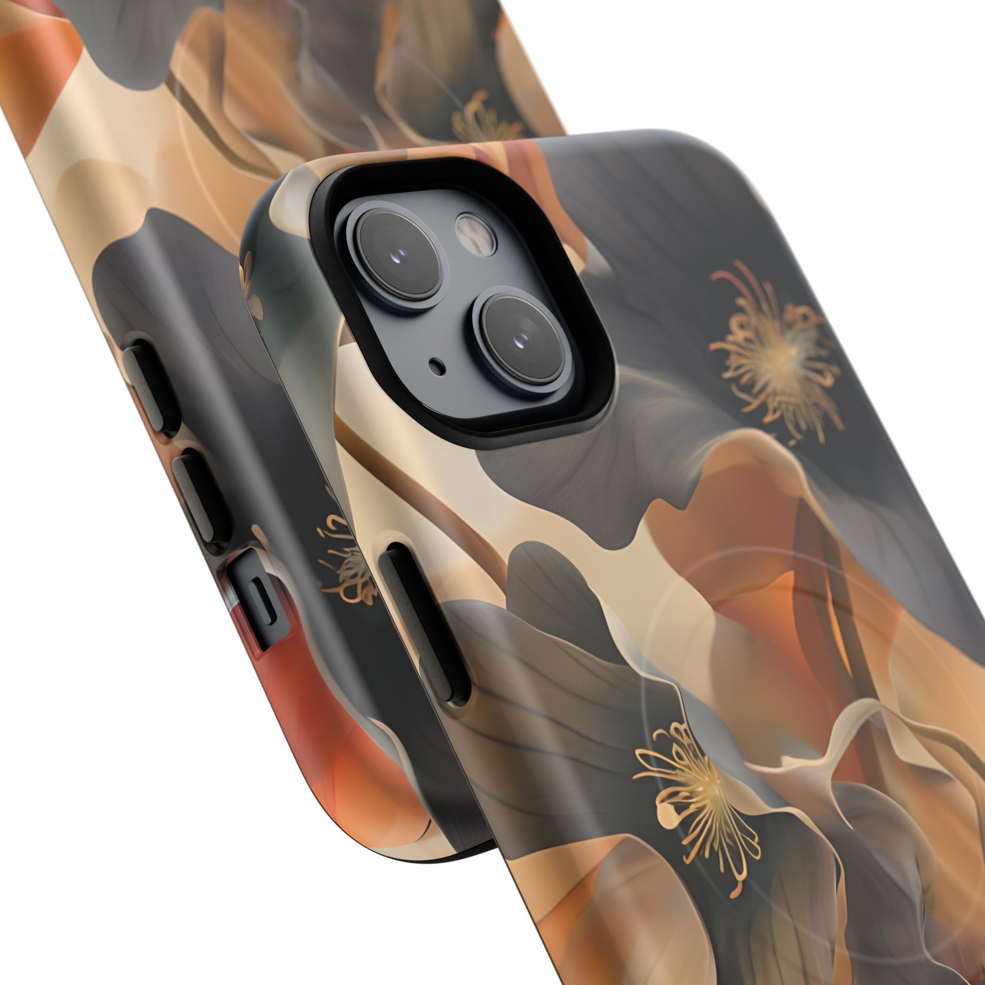 Autumn Ember - Moody Floral Art iPhone 14 Plus MagSafe Phone Case -Warm Earthy Botanical Design