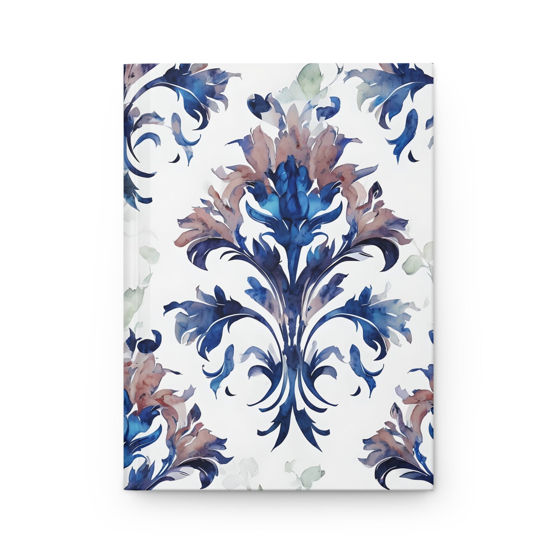 Delft Reverie hardcover journal with elegant blue floral design inspired by classic delft porcelain patterns