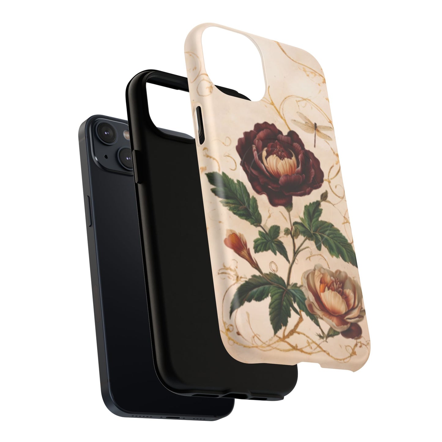 Vintage Burgundy Rose iPhone MagSafe Case