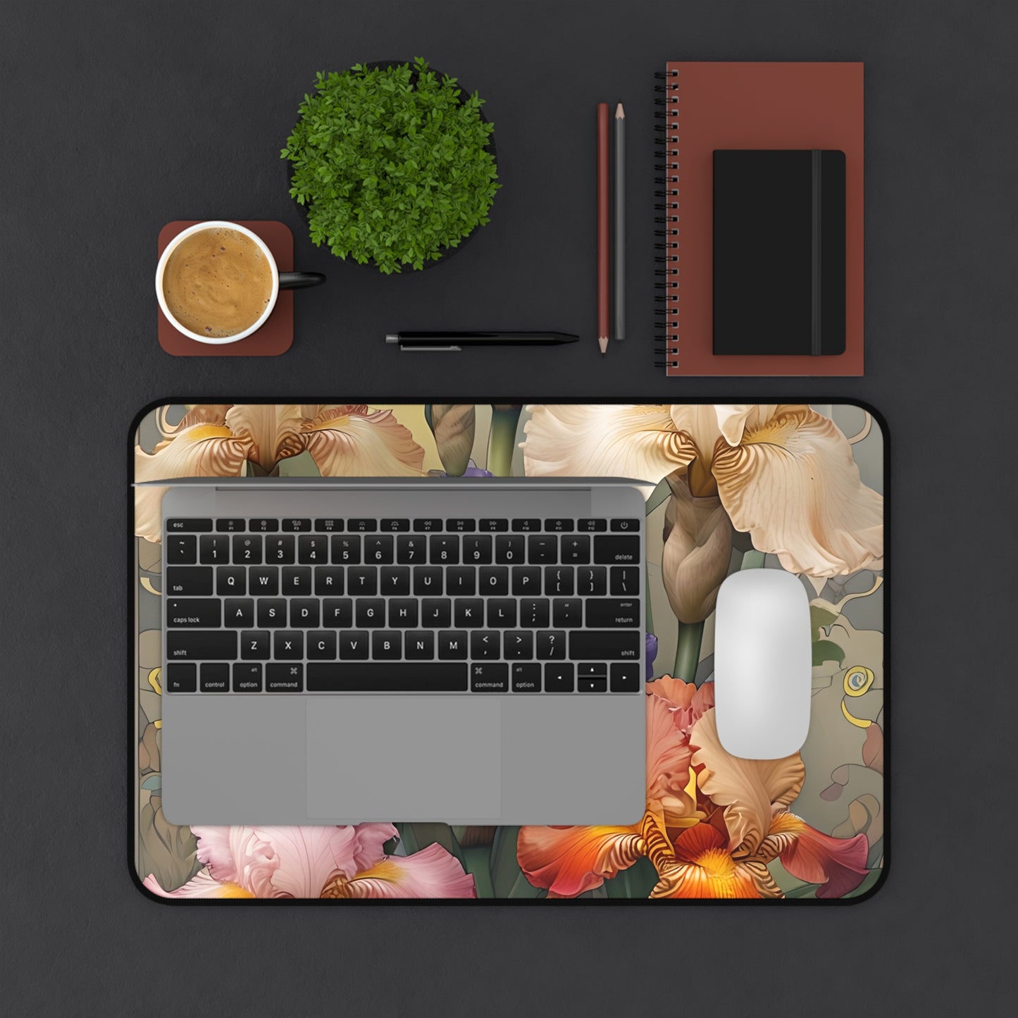 Iris Reverie Designer Desk Mat - Premium Office Desk Pad, 3 Sizes Available, Artistic Workspace Protection