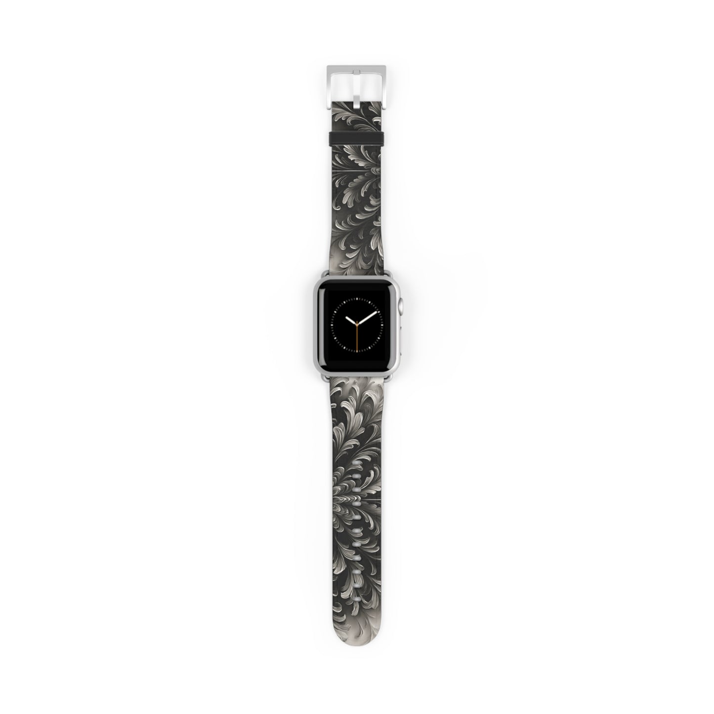 Obsidian Bloom Designer Apple Watch Band - Premium Custom Strap for Series 1-9, SE & Ultra - Artistic Vegan Leather