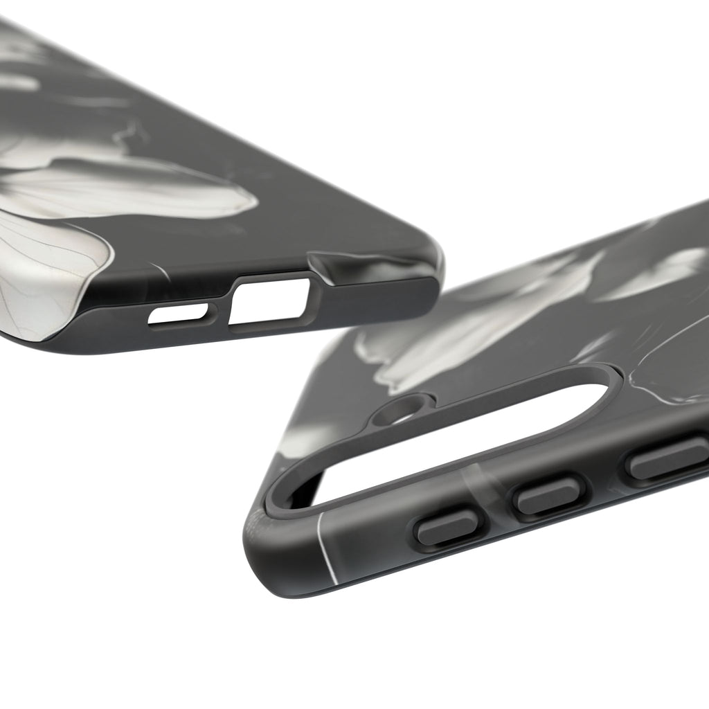Monochrome Magnolia - Elegant Black & White Floral Samsung Galaxy S25 Plus Tough Phone Case - Artistic Magnolia Design