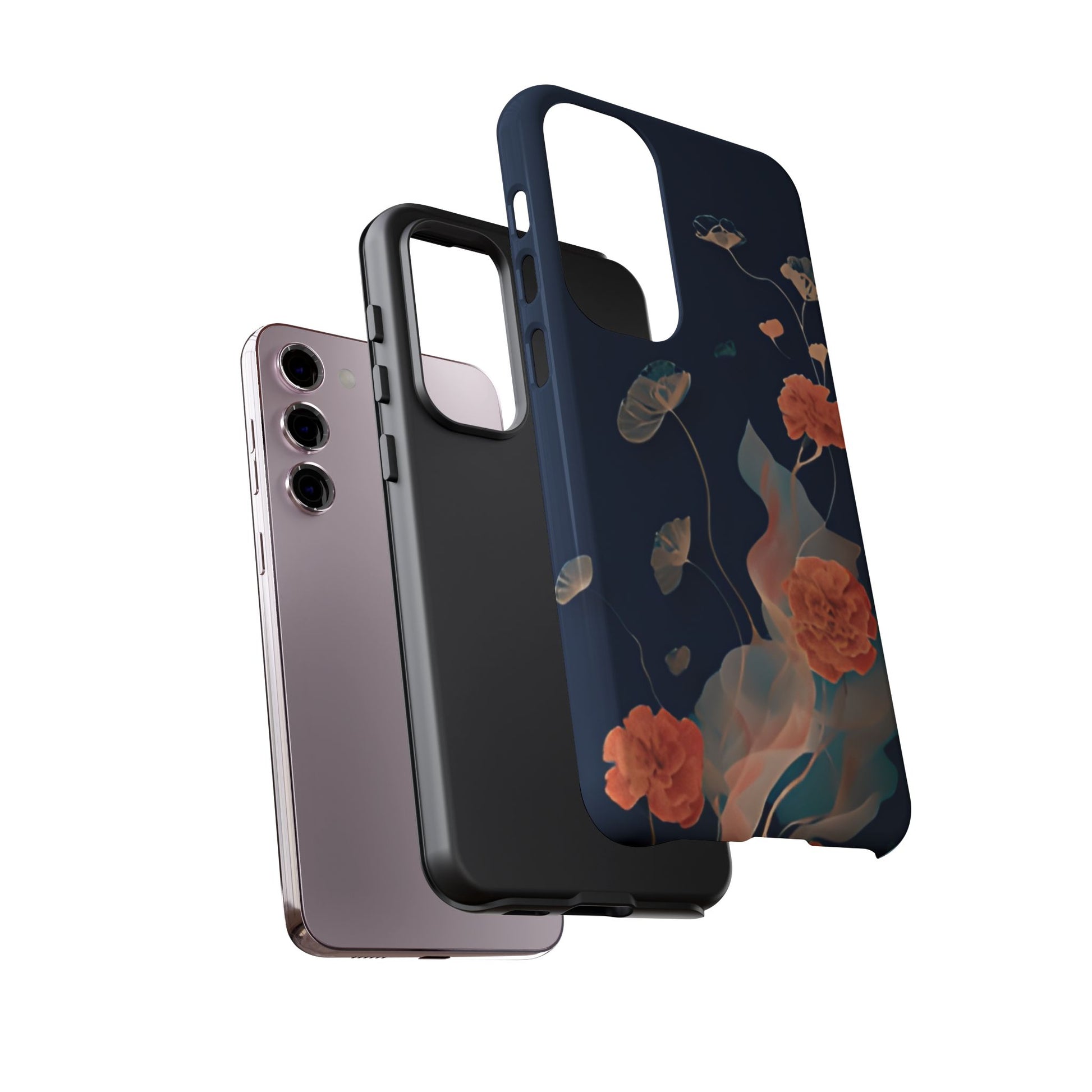 Lotus Reverie - Elegant Artistic Floral Samsung Galaxy S23 Plus Tough Phone Case - Painterly Lotus Blossom Design