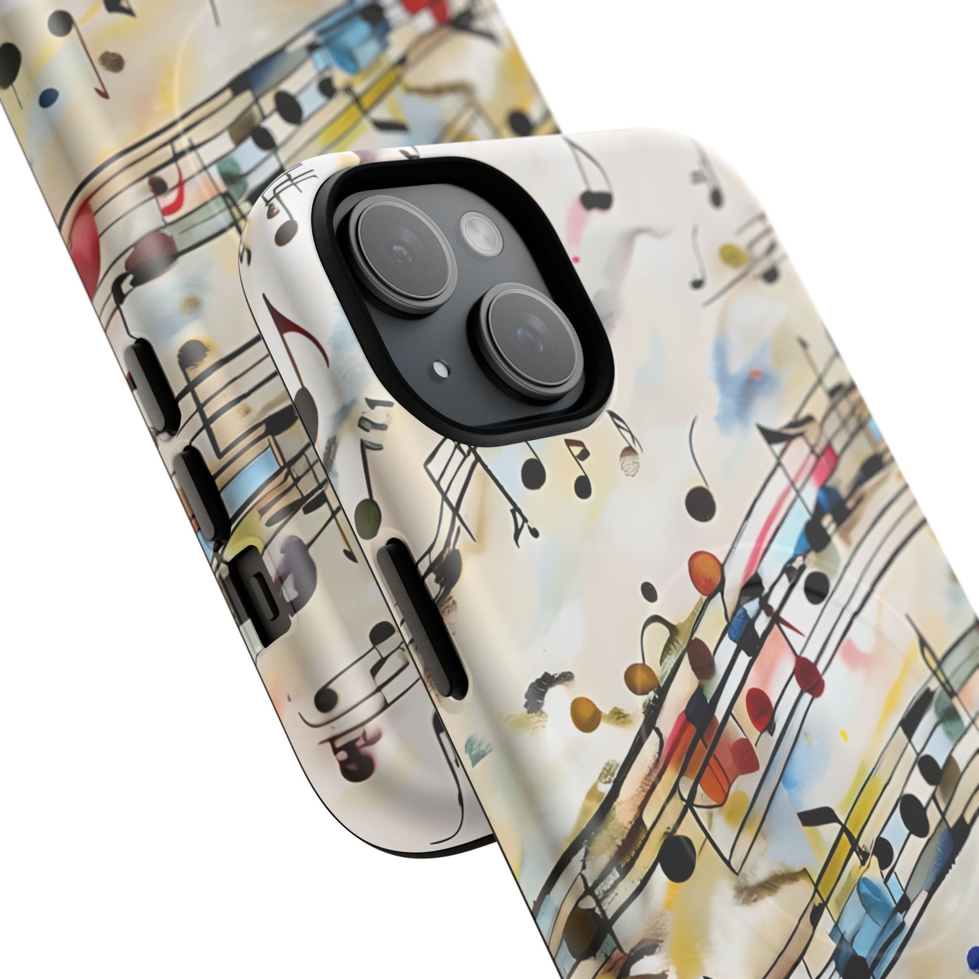 Melodic Flow Abstract Music Notes iPhone 15 Plus MagSafe Case