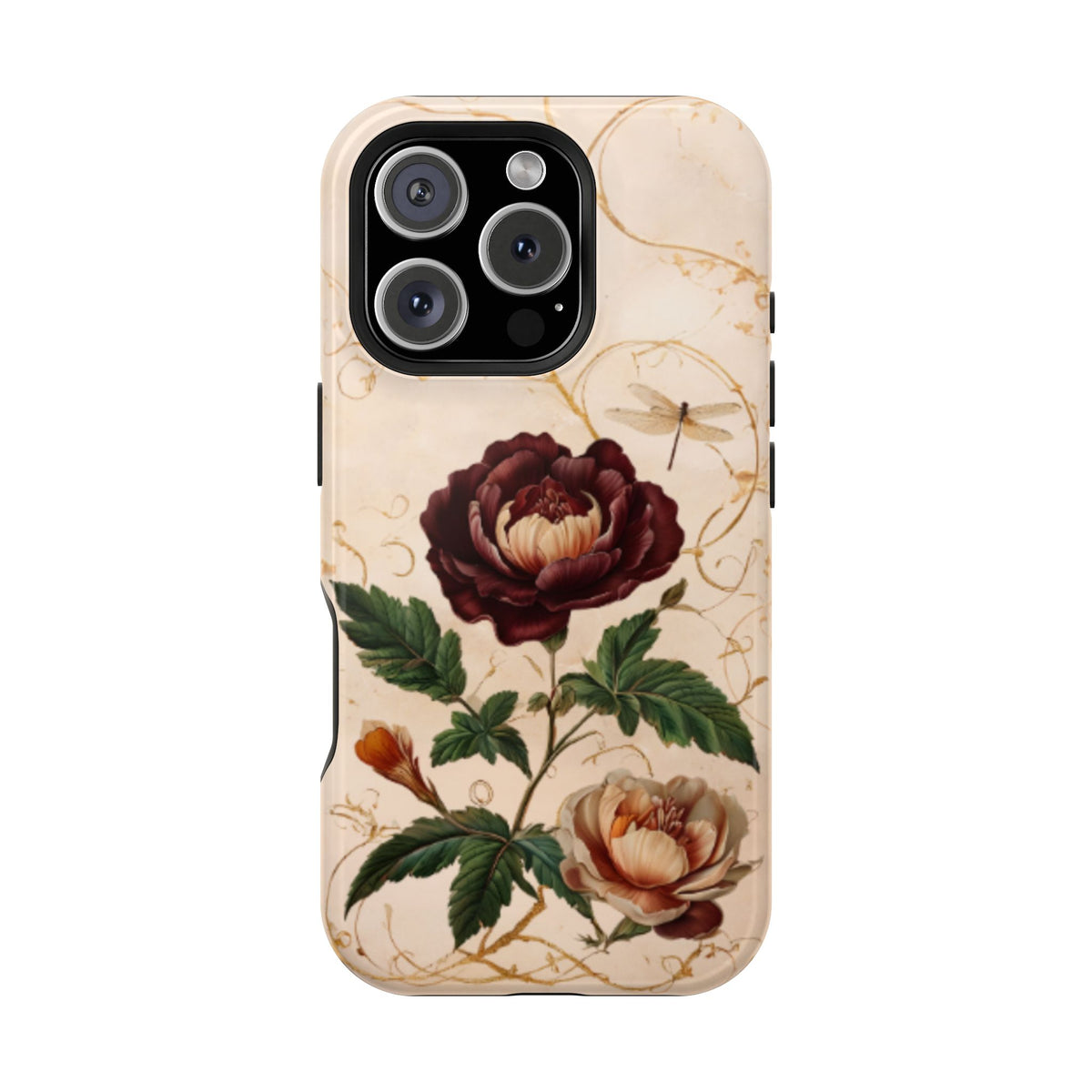 Vintage Burgundy Rose iPhone MagSafe Case
