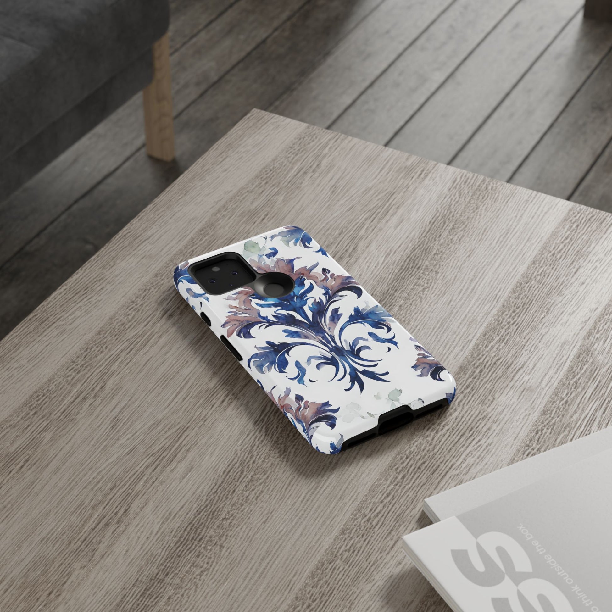 Delft Reverie - Elegant Blue & White Google Pixel 5 5G Tough Phone Case - Dutch Delftware-Inspired Floral Design