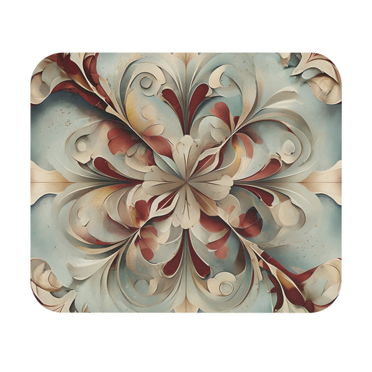 Vintage Baroque Blossom Mouse Pad - Tech-Inspired 9x8 " Non-Slip Mat for Home Office & Gamers