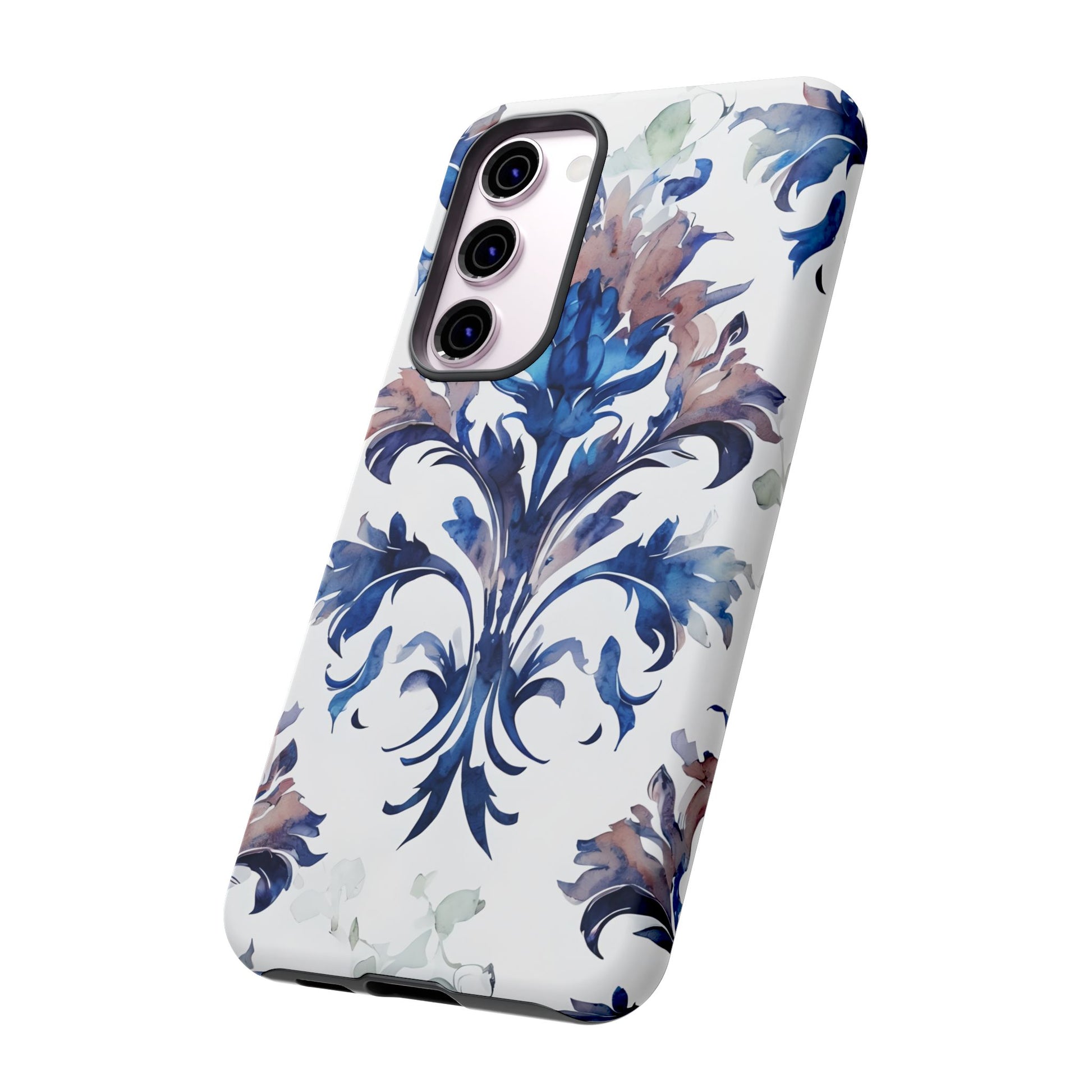 Delft Reverie - Elegant Blue & White Samsung S23 Plus Tough Phone Case - Dutch Delftware-Inspired Floral Design