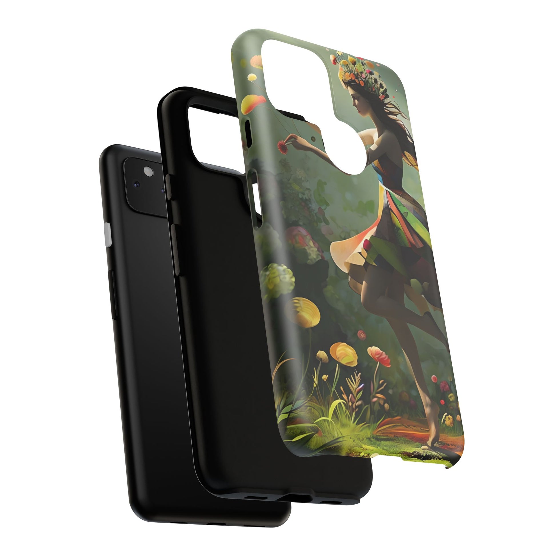 Dancing Wildflower Muse Google Pixel 4a 5G Tough Case - Artistic Floral Fantasy Cover - Whimsical Nature-Inspired Protective Accessory