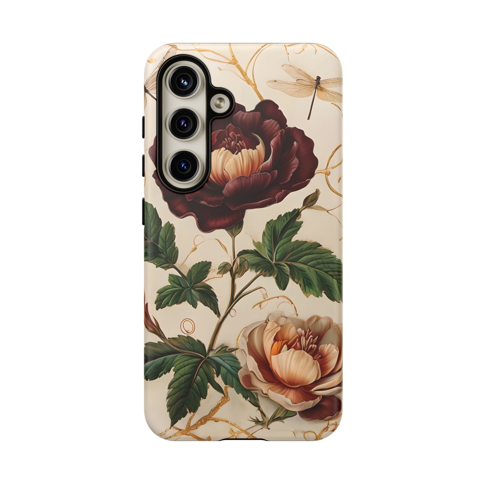 Vintage Burgundy Rose - Elegant Floral Samsung Galaxy S24 Phone Case - Classic Painterly Rose Design