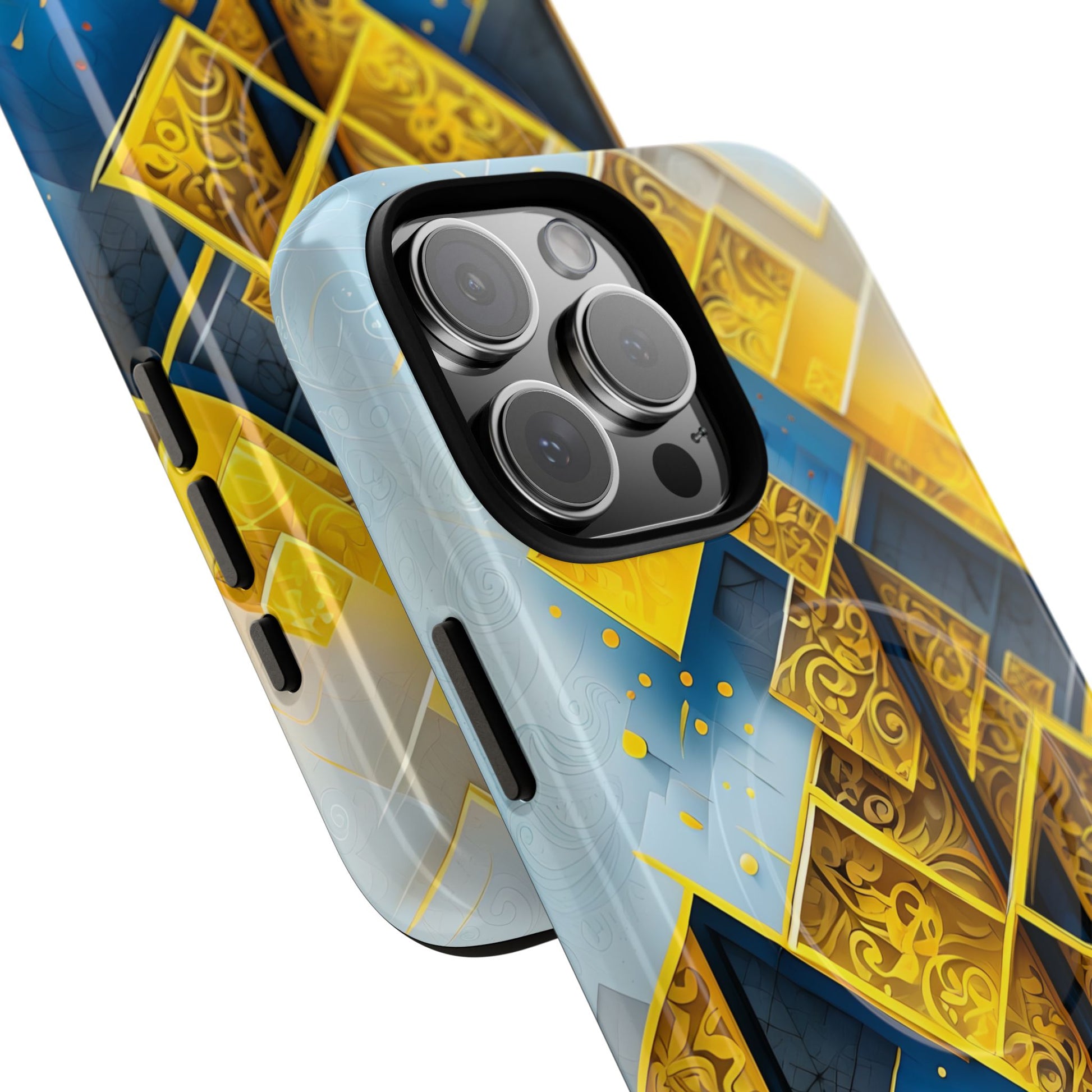 Golden Ascent Luxe Geometric iPhone 16 Pro Max - MagSafe Compatible - Elegant Abstract Gold Design