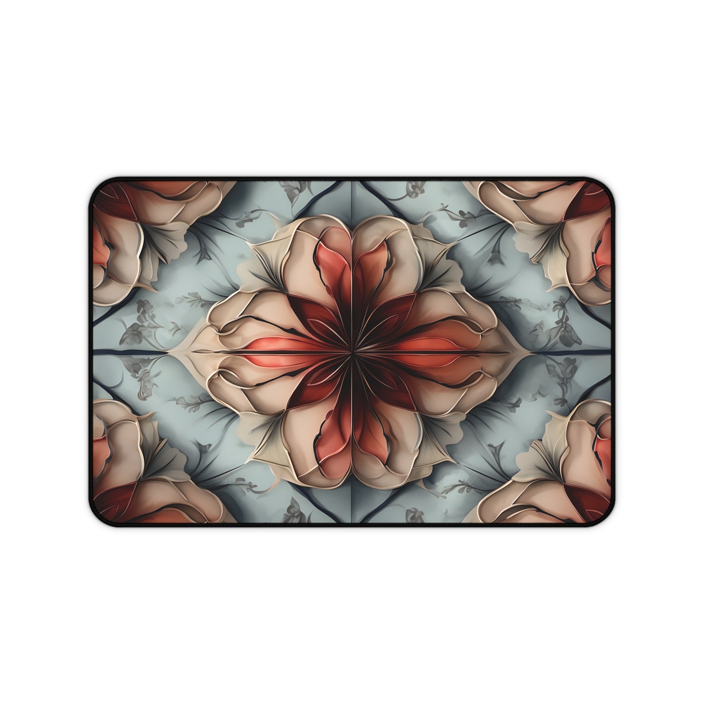 Ember Bloom Designer Desk Mat - Premium Office Desk Pad, 3 Sizes Available, Symmetrical Botanical Workspace Protection