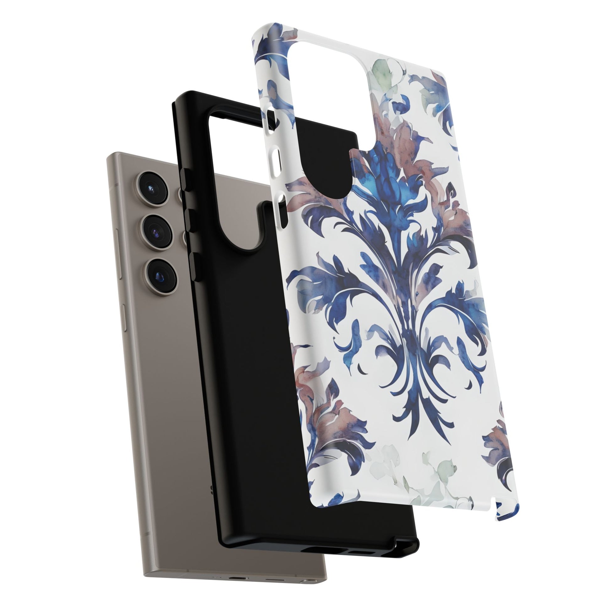 Delft Reverie - Elegant Blue & White Samsung S24 Ultra Tough Phone Case - Dutch Delftware-Inspired Floral Design