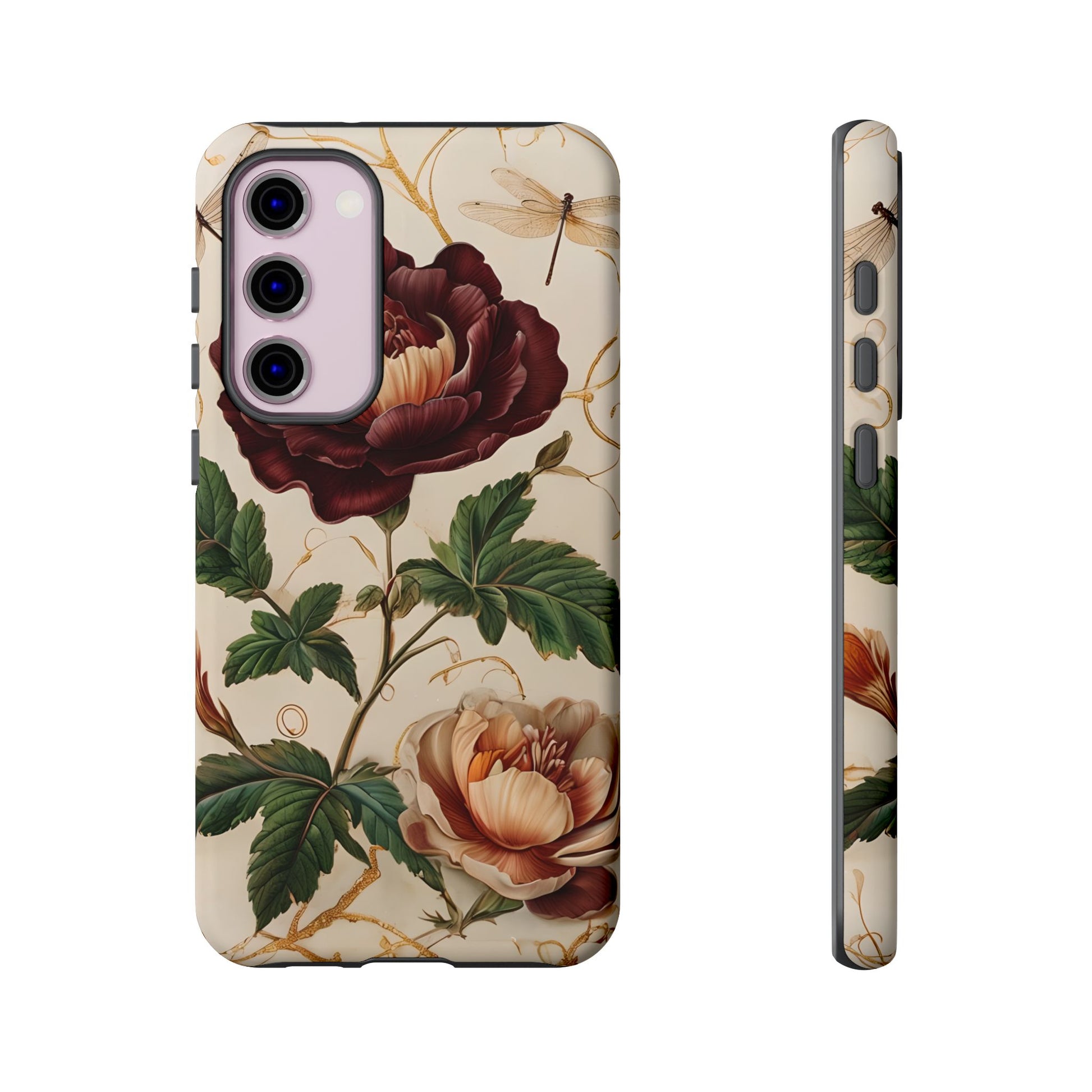 Vintage Burgundy Rose - Elegant Floral Samsung Galaxy S23 Plus Phone Case - Classic Painterly Rose Design