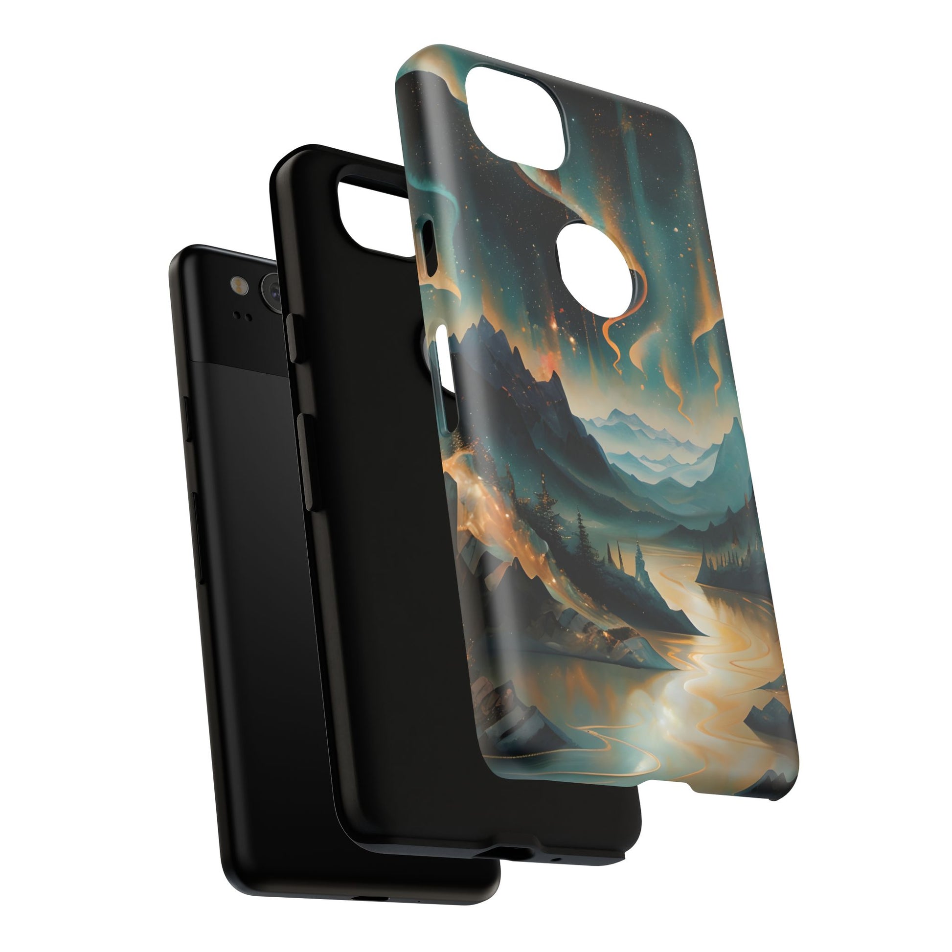 Aurora Dreamscape Tough Case for Google Pixel 2- Northern Lights Artistic Shockproof Cover, Elegant Protective Phone Case