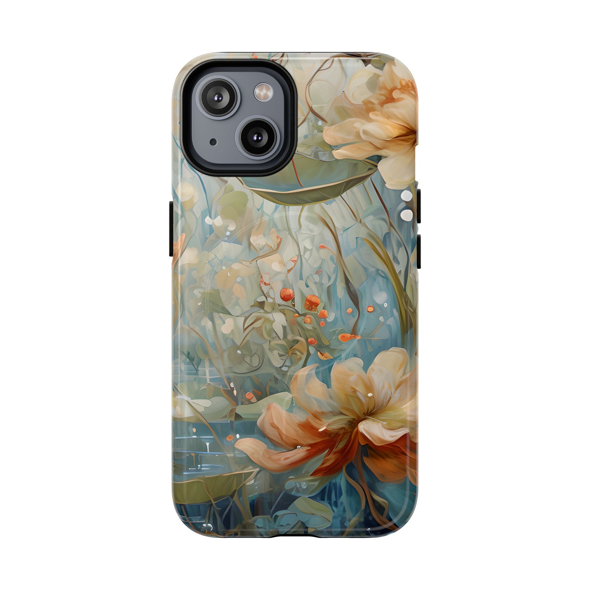 Waterlily Dreamscape - Artistic Floral iPhone 14 MagSafe Phone Case -Waterlily & Lotus Design