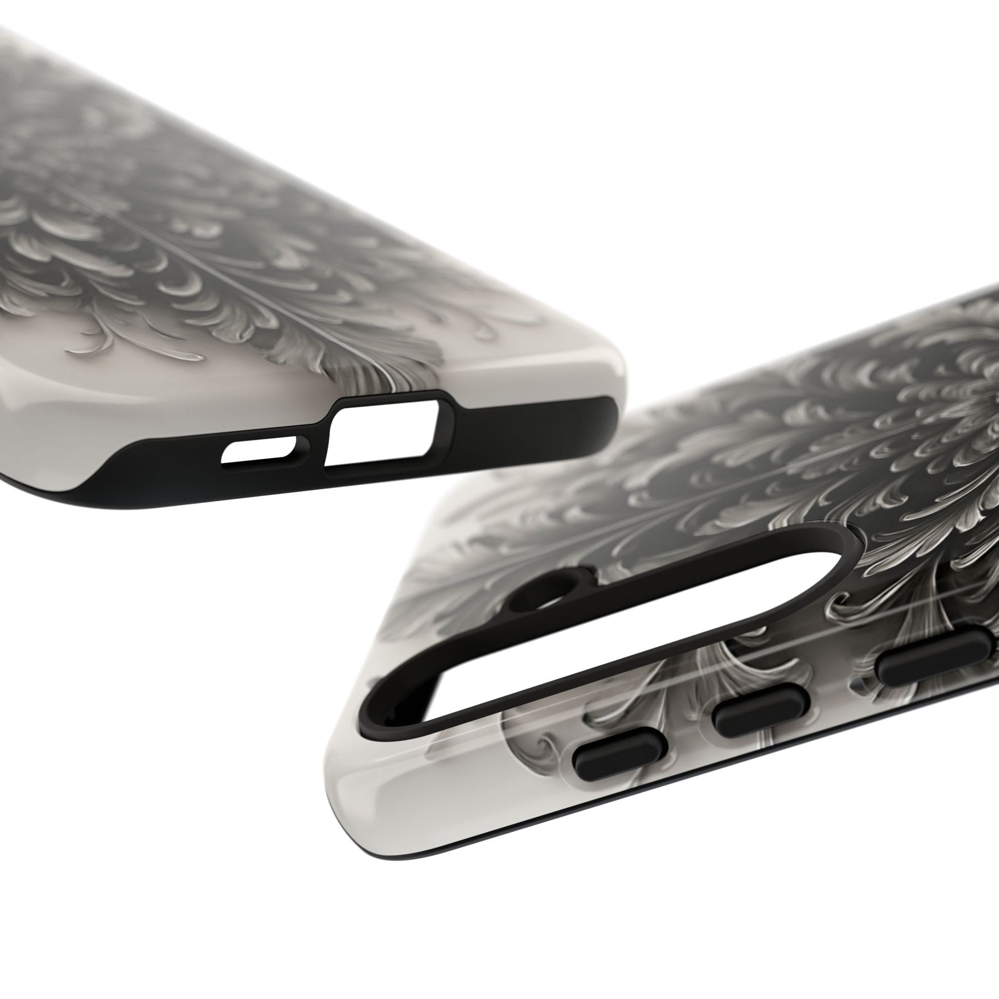 Obsidian Bloom - Elegant Black & White Samsung Galaxy S24 Plus Tough Phone Case - Intricate Mandala Flower Design