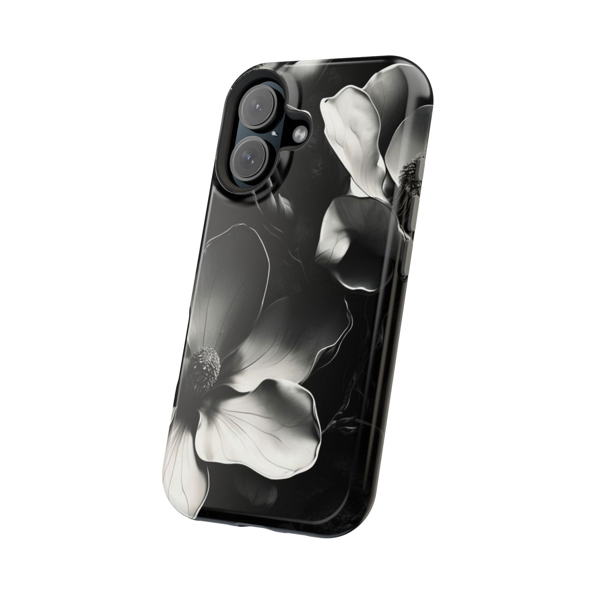 Monochrome Magnolia iPhone MagSafe Case