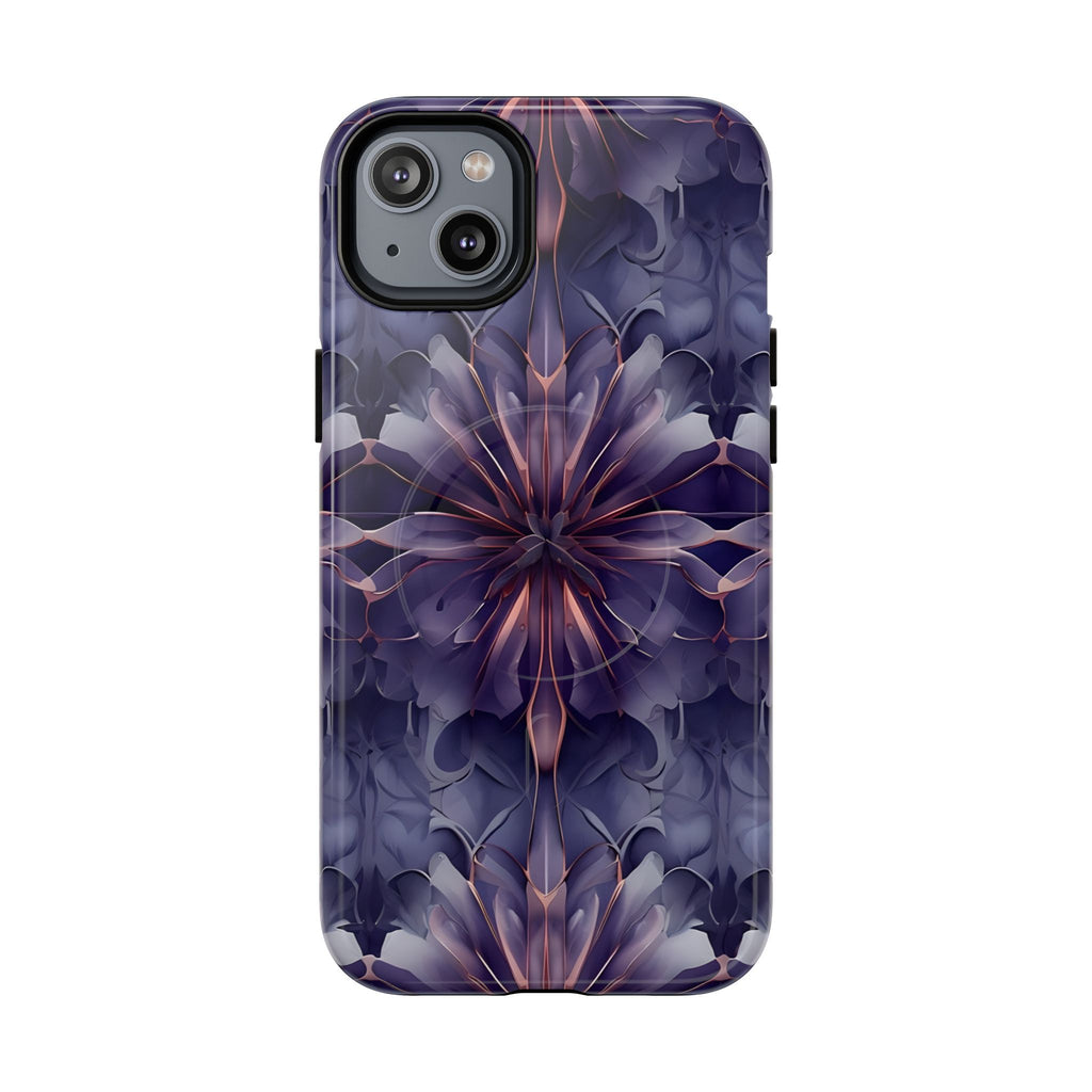 Twilight Tapestry - iPhone 14 Plus MagSafe Phone Case - Purple Kaleidoscope Design