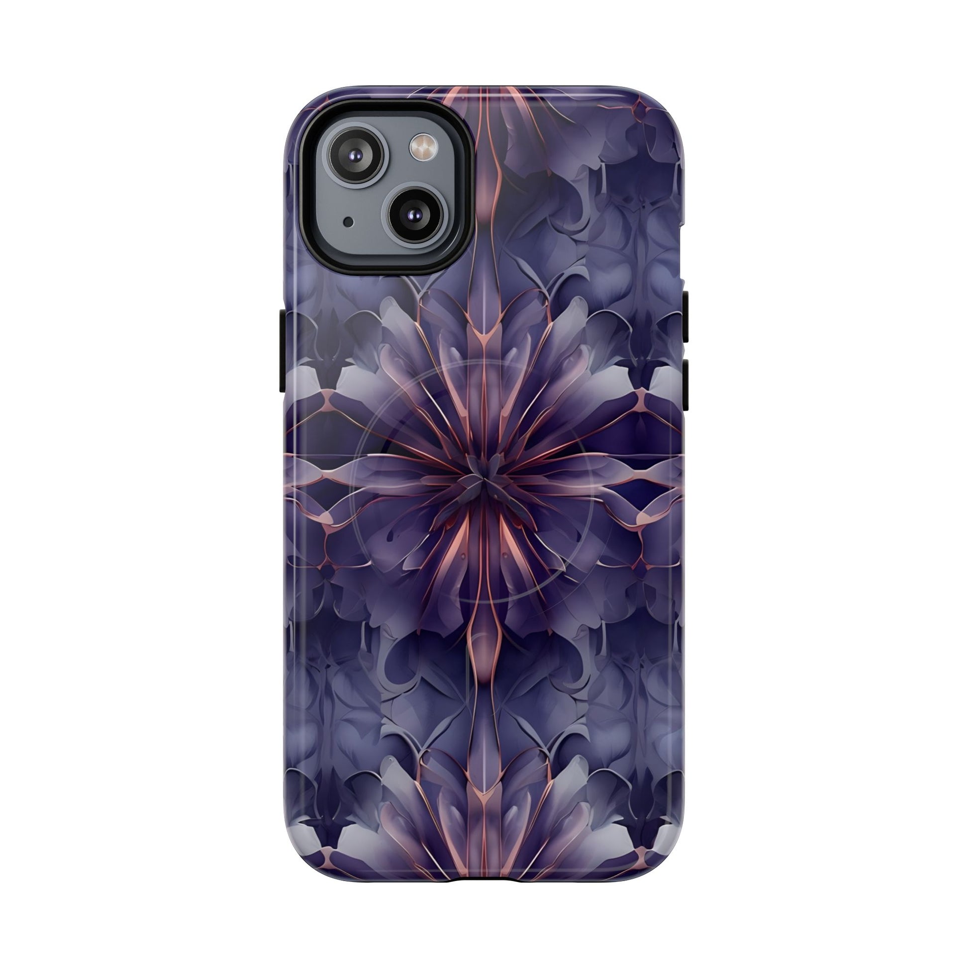 Twilight Tapestry - iPhone 14 Plus MagSafe Phone Case - Purple Kaleidoscope Design