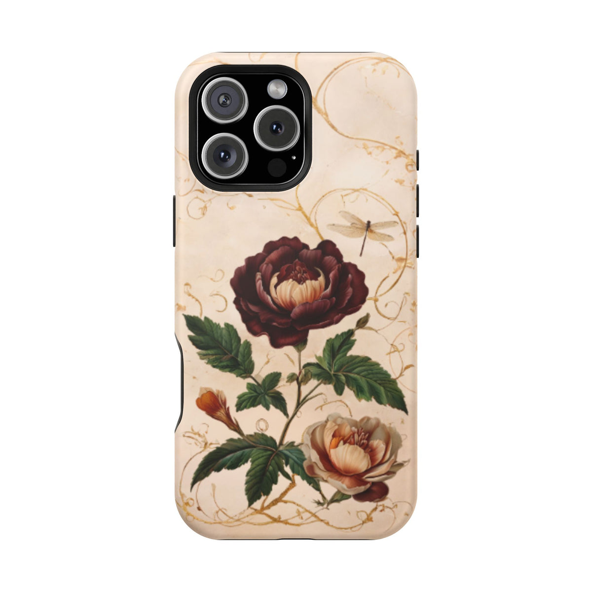 Vintage Burgundy Rose iPhone MagSafe Case