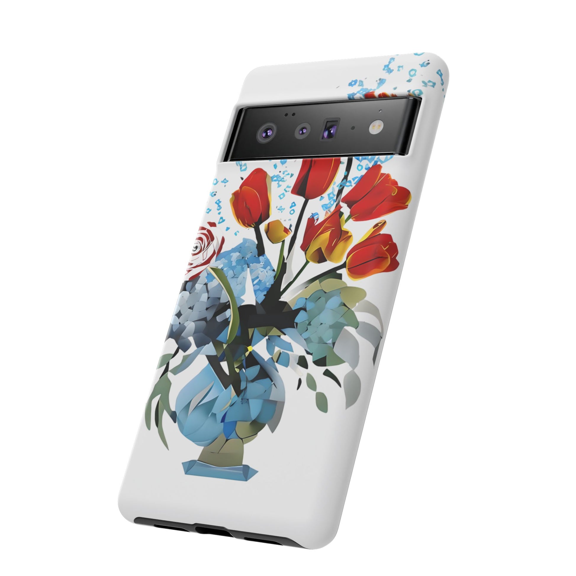Bouquet Brilliance - Artistic Floral Google Pixel 6 Pro Tough Phone Case - Vibrant Tulip, Rose & Hydrangea Design