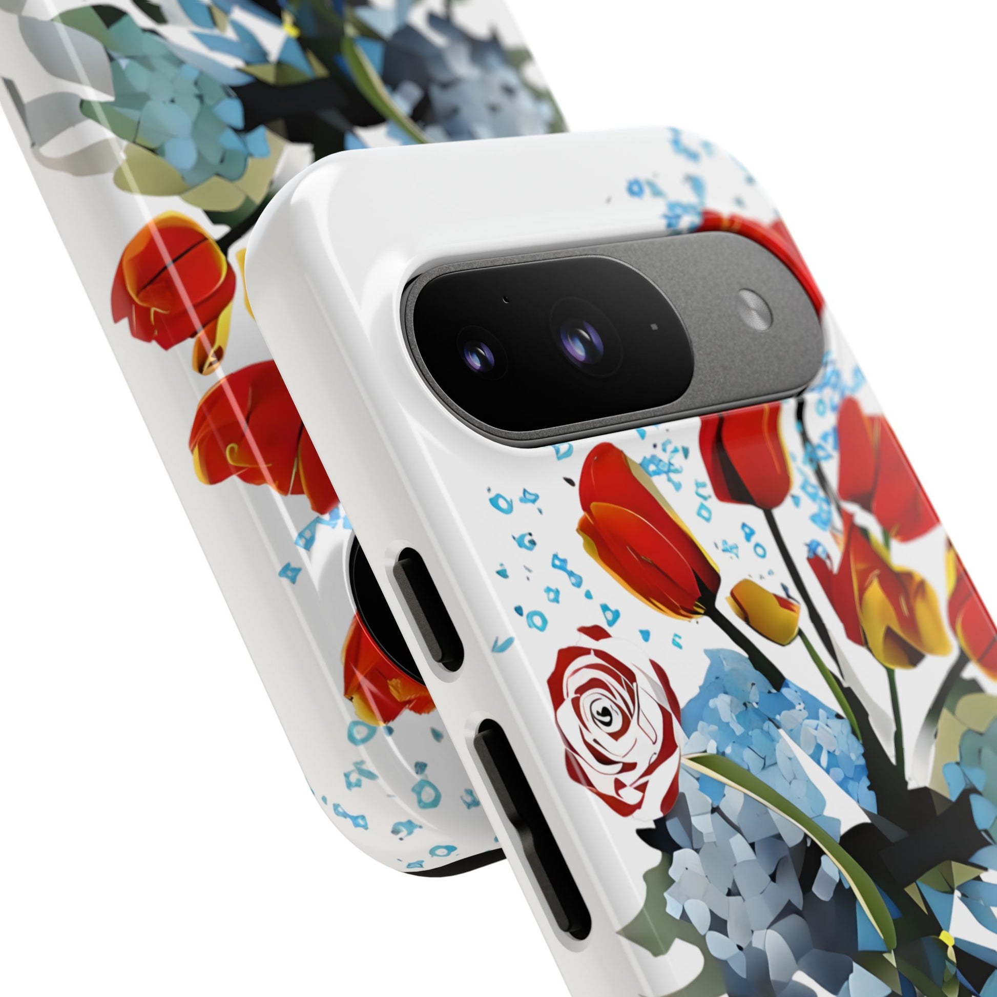 Bouquet Brilliance - Artistic Floral Google Pixel 9 Tough Phone Case - Vibrant Tulip, Rose & Hydrangea Design