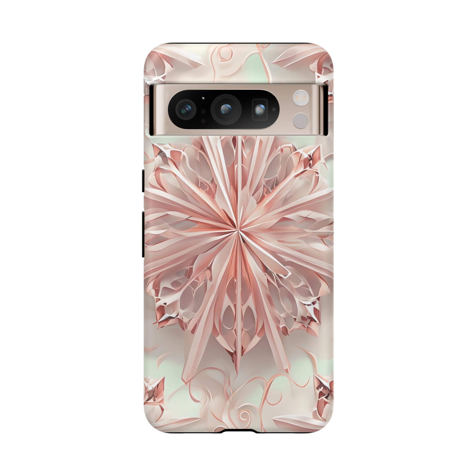 Blush Frost from our Kaleidoscope Collection - Google Pixel 8 Pro tough case - Soft Pink Geometric Floral Design