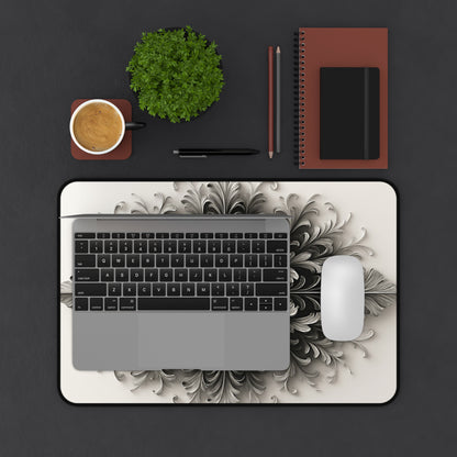 Obsidian Bloom Desk Mat - Premium Office Desk Pad, 3 Sizes Available, Artistic Workspace Protection