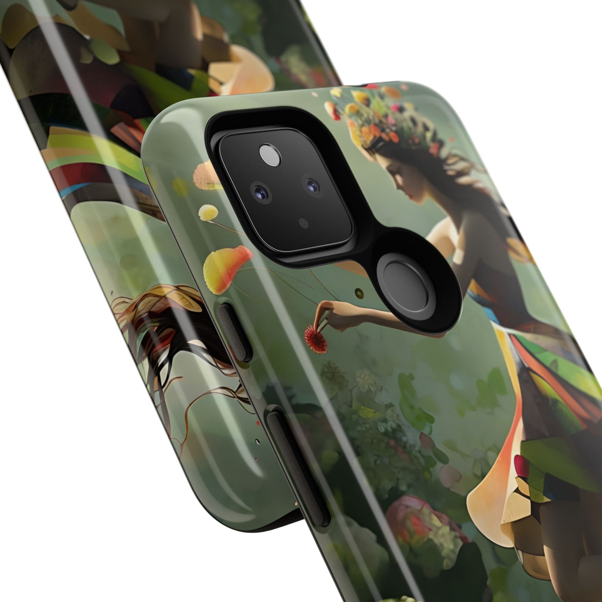 Dancing Wildflower Muse Google Pixel 4a 5G Tough Case - Artistic Floral Fantasy Cover - Whimsical Nature-Inspired Protective Accessory