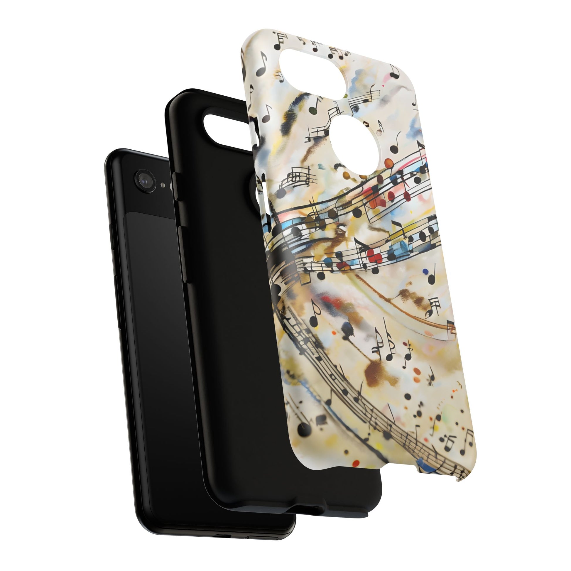 Melodic Flow Abstract Music Notes Tough Case for Google Pixel 3 - Shockproof Phone Cover