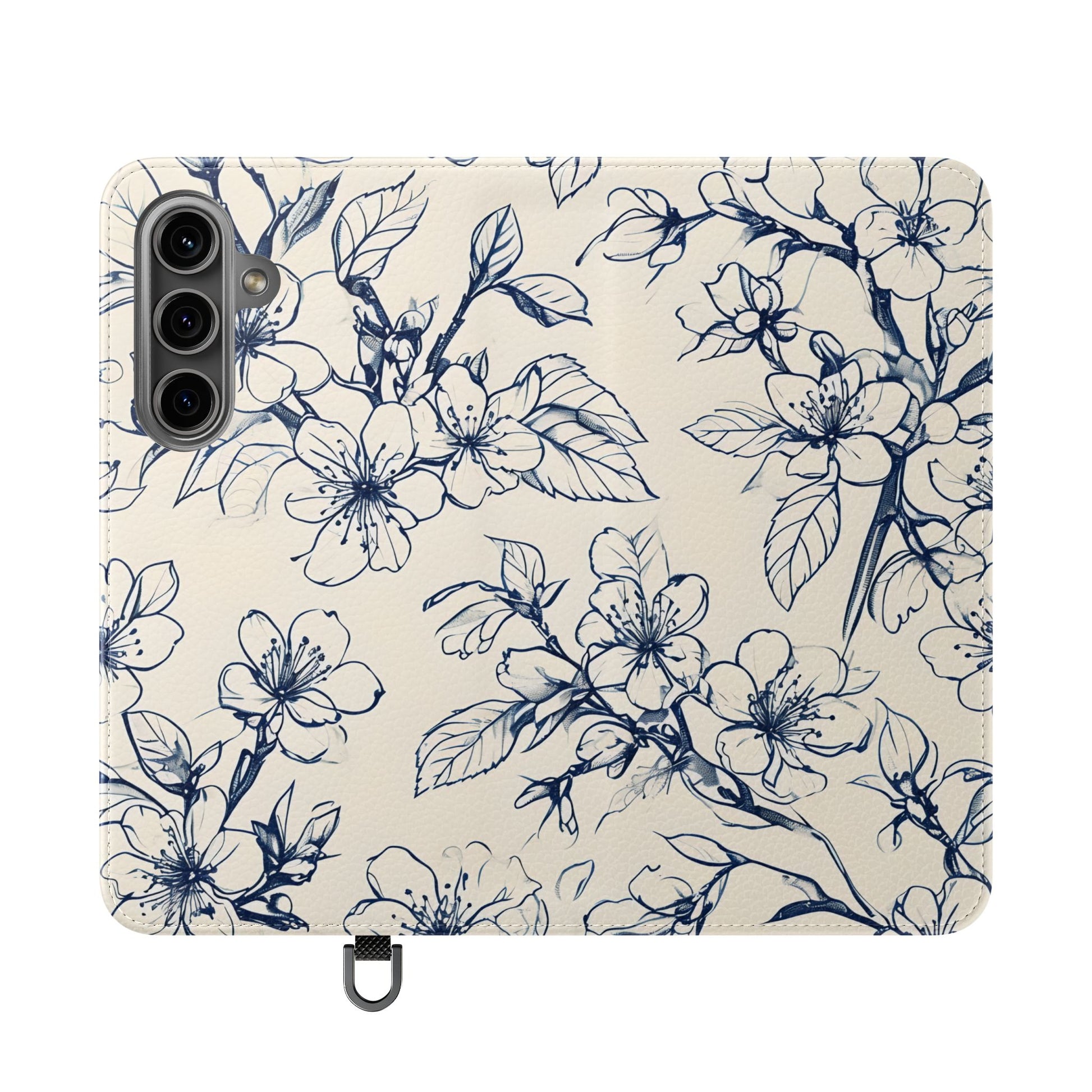 Blossom Sketch - Minimalist Floral Flip Phone Case for Samsung Galaxy S24