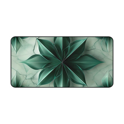 Emerald Bloom Designer Desk Mat - Premium Office Desk Pad, 3 Sizes Available, Artistic Workspace Protection