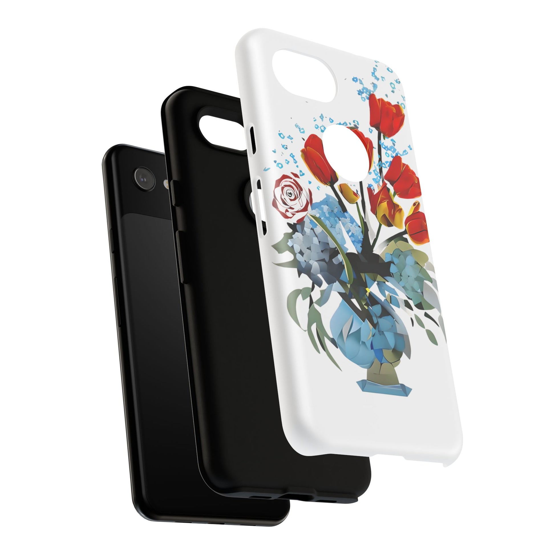Bouquet Brilliance - Artistic Floral Google Pixel 3a Tough Phone Case - Vibrant Tulip, Rose & Hydrangea Design