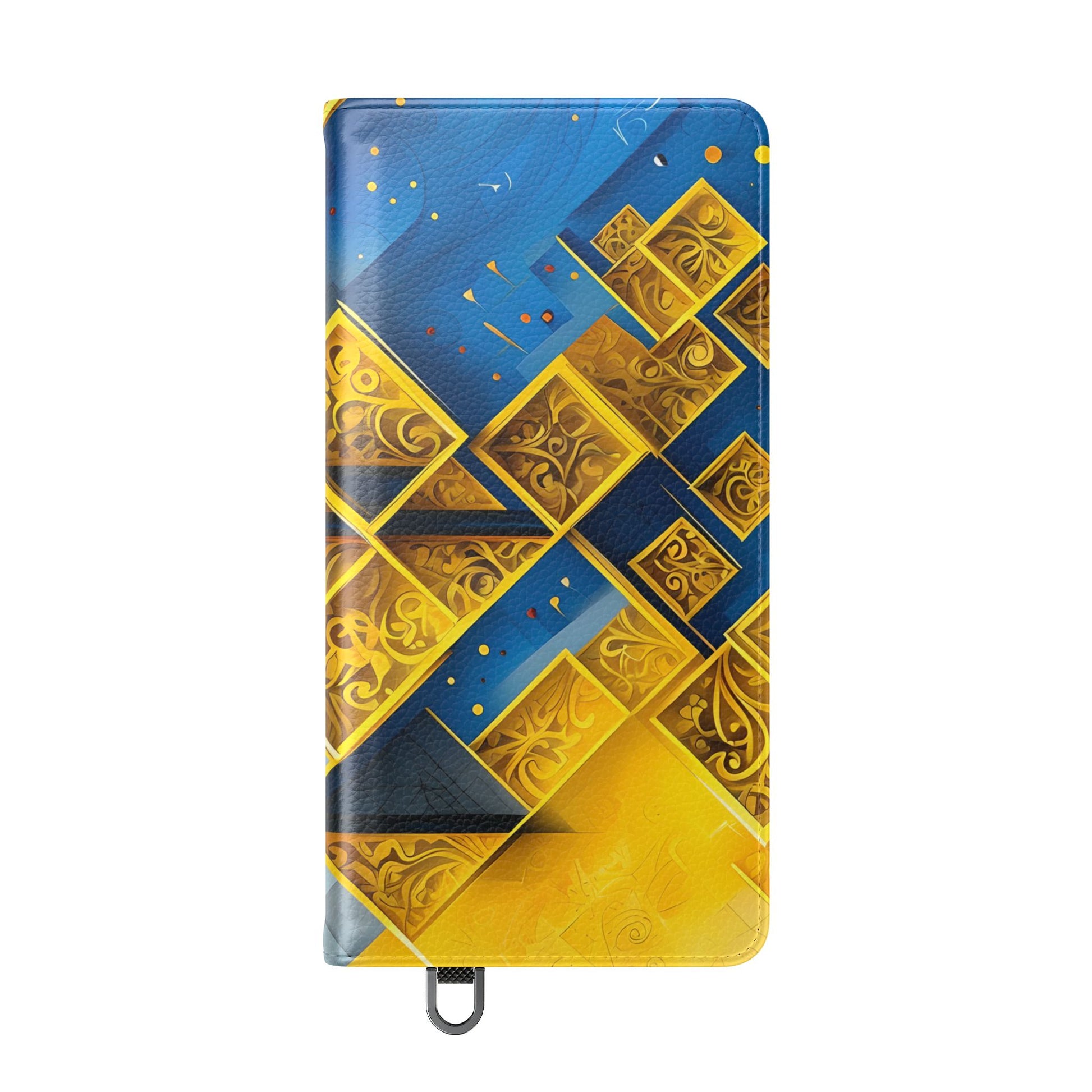 Golden Ascent Wallet Phone Case - Abstract Yellow & Blue Flip Cover for Samsung Galaxy S25 Ultra